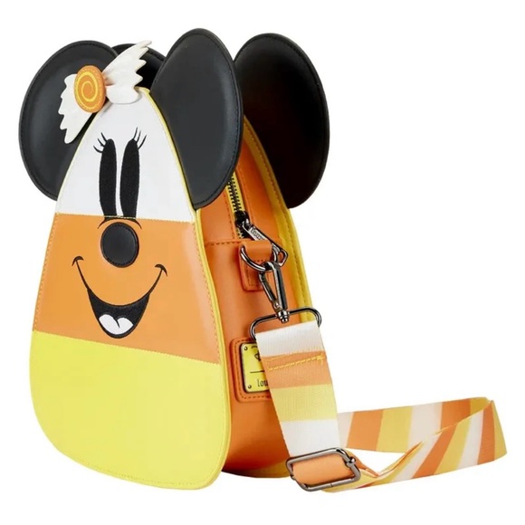 Loungefly Minnie and Mickey reversible candy corn crossbody bag! - Picture 2 of 5